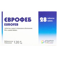 ЄВРОФЕБ таблетки, в/плів. обол. по 120 мг №28 (14х2)