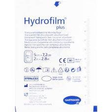 Пов’язка плівкова прозора з абсорбуючою подушечкою Hydrofilm Plus 5 см х 7,2 см