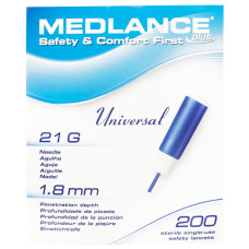 Ланцети Medlance Plus Universal автоматичні стер. G21 (синій) 200 штук