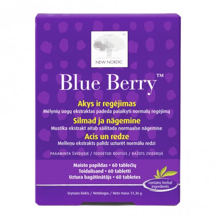 BLUE BERRY для улучшения зрения, таблетки №60 (NEW NORDIC)