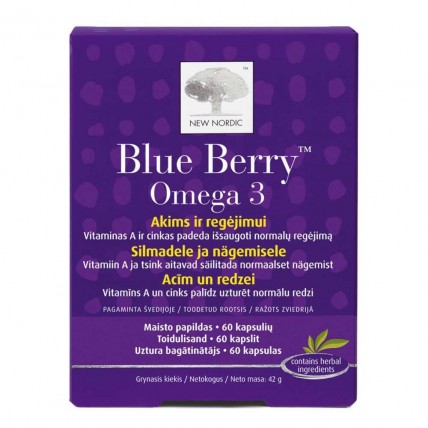 BLUE BERRY OMEGA 3 для улучшения зрения, таблетки №60 (NEW NORDIC)