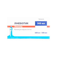 Лінебіотик розчин д/інф. 2 мг/мл по 300 мл у флак.