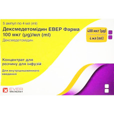 ДЕКСМЕДЕТОМІДИН Евер Фарма конц. д/р-ну д/інф.100 мкг/мл 4мл. амп.№5