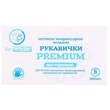 Перчатки латекс. н/стер.б/пудр. текст. Dr.WHITE Premium р.М