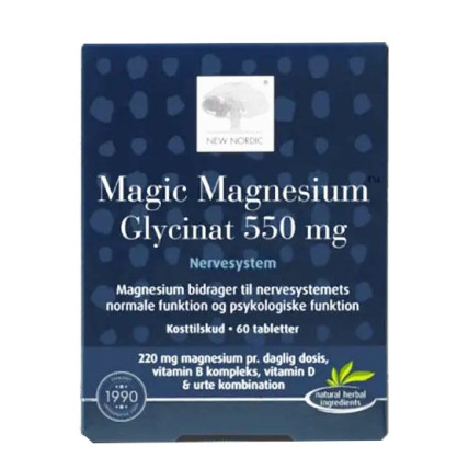 MAGIC MAGNESIUM GLYCINAT магний глицинат для нервной системы, 550мг таблетки №60 (NEW NORDIC)