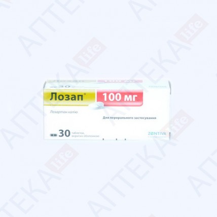 Лозап таблетки, в/о по 100 мг №30 (10х3)