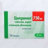 ЦИПРИНОЛ® таблетки, п/плен. обол., по 750 мг №10 (1х10)