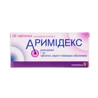 АРИМИДЕКС таблетки, п/плен. обол., по 1 мг №28 (14х2)