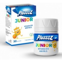 PLUSSSZ Junior + витамин D3 пастилки 1г апельсин №30