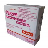 АСКОРБИНОВАЯ КИСЛОТА раствор д/ин., 50 мг/мл по 2 мл в амп. №10