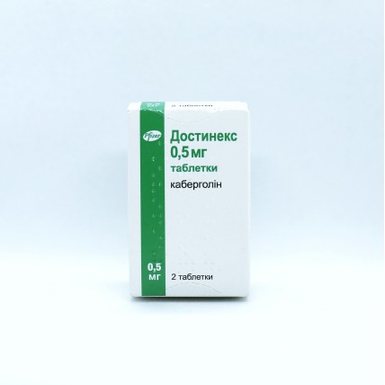 ДОСТИНЕКС таблетки по 0.5 мг №2 у флак.