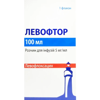 Левофтор розчин д/інф. 5 мг/мл по 100 мл у флак.