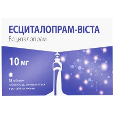 ЭСЦИТАЛОПРАМ-ВИСТА таблетки, дисперг. в рот. пуст. по 10 мг №28 (14х2)